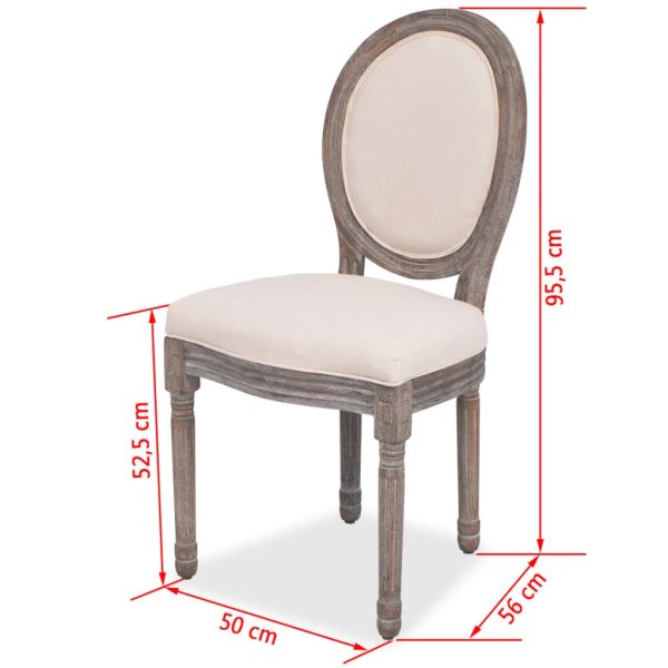 Cadeiras de jantar 4 pcs tecido cor creme - Image 7