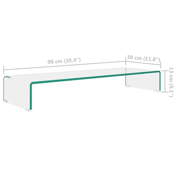 Suporte de TV/monitores em vidro transparente 90x30x13 cm - Image 5