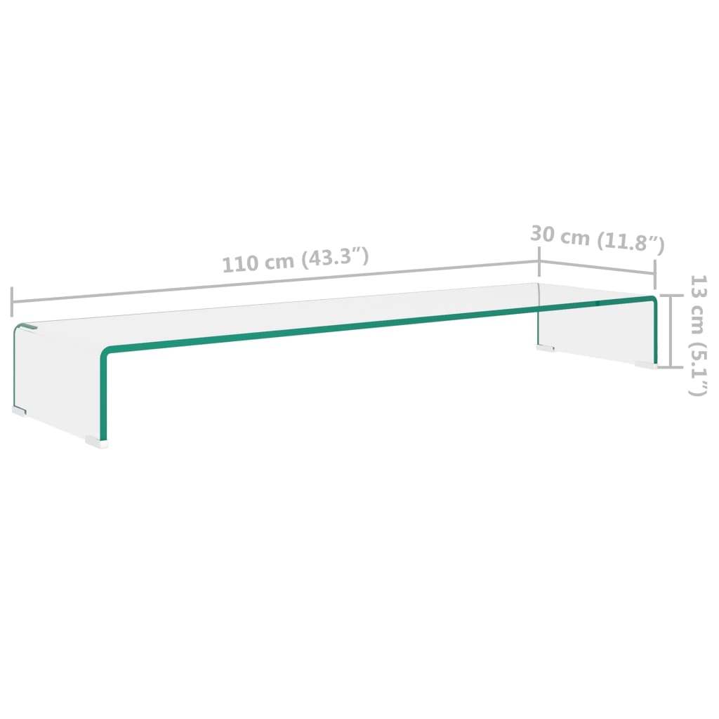 Suporte de TV/monitores em vidro transparente 110x30x13 cm - Image 5