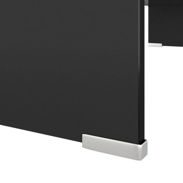 Suporte de TV/monitores em vidro 80x30x13 cm preto - Image 4