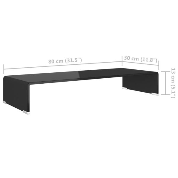 Suporte de TV/monitores em vidro 80x30x13 cm preto - Image 5