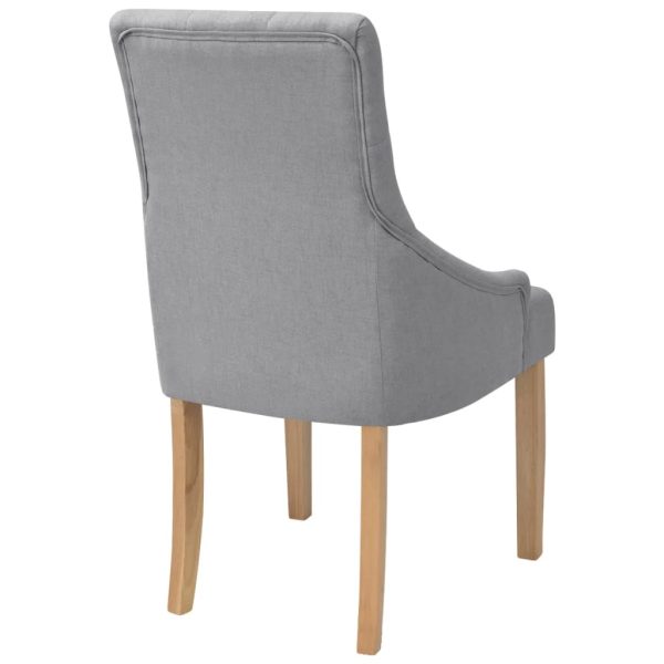 Cadeiras de jantar 4 pcs tecido cinzento-claro - Image 4