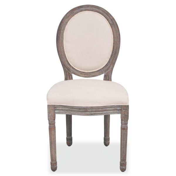 Cadeiras de jantar 6 pcs tecido cor creme - Image 3