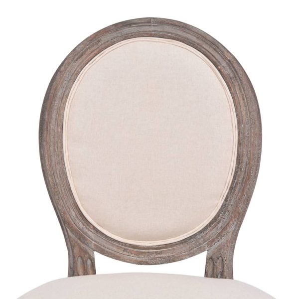 Cadeiras de jantar 6 pcs tecido cor creme - Image 5