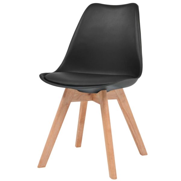 Cadeiras de jantar 6 pcs plástico preto - Image 2