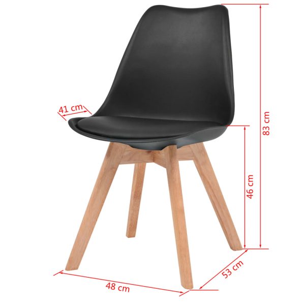 Cadeiras de jantar 6 pcs plástico preto - Image 6