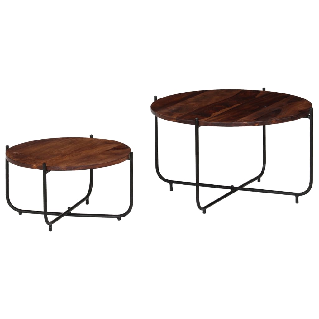 Conj. mesas de centro 2 pcs madeira de sheesham maciça 60x35 cm - Image 11