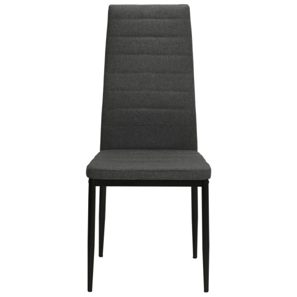 Cadeiras de jantar 4 pcs tecido cinzento-escuro - Image 3