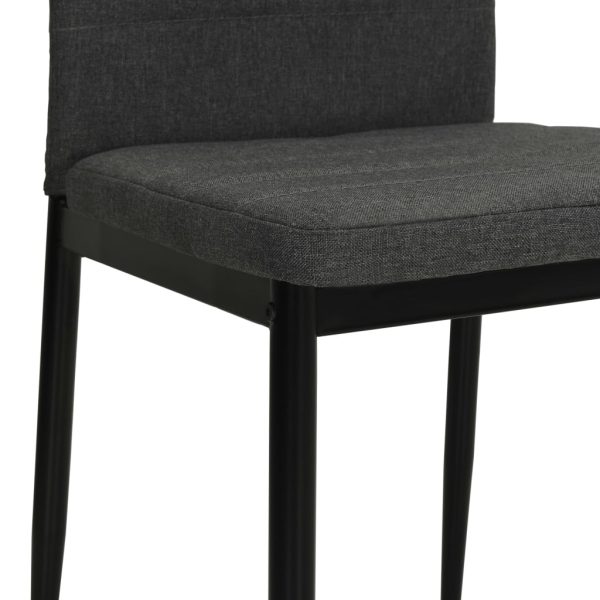 Cadeiras de jantar 4 pcs tecido cinzento-escuro - Image 6