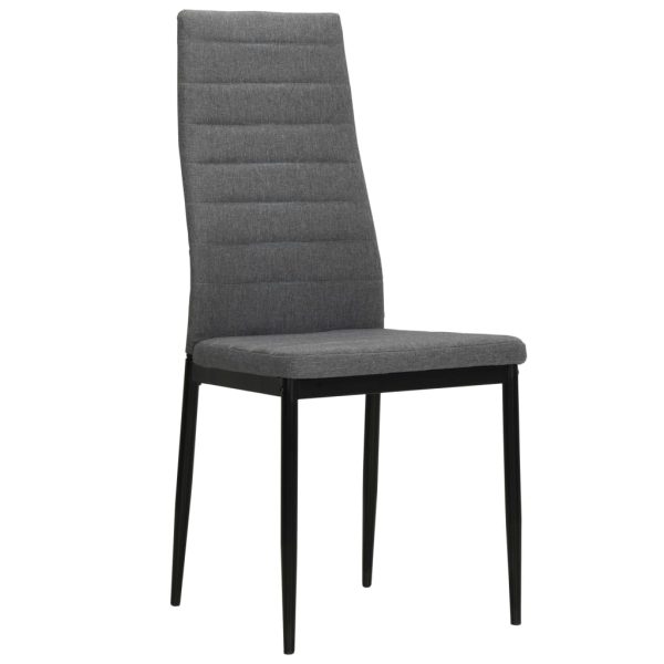 Cadeiras de jantar 4 pcs tecido cinzento-claro - Image 2