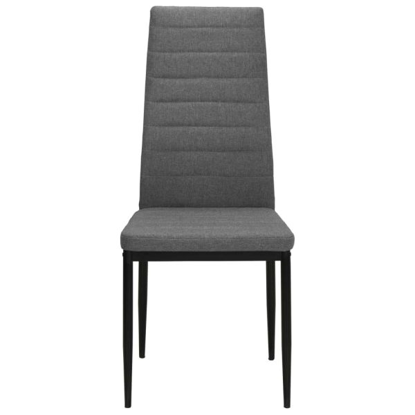 Cadeiras de jantar 4 pcs tecido cinzento-claro - Image 3