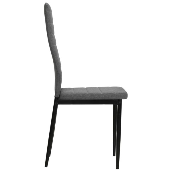 Cadeiras de jantar 4 pcs tecido cinzento-claro - Image 4