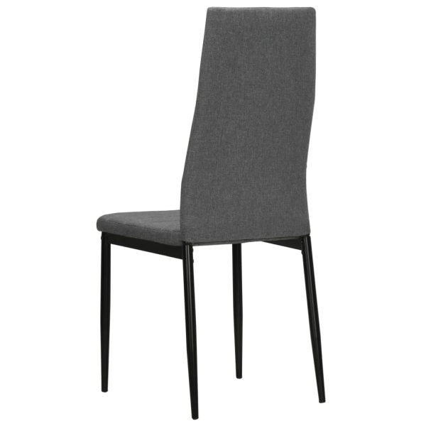 Cadeiras de jantar 4 pcs tecido cinzento-claro - Image 5