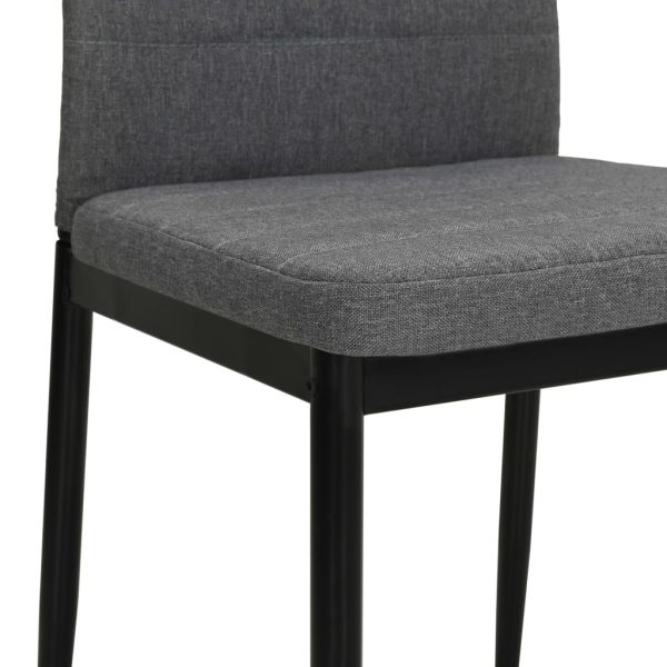 Cadeiras de jantar 4 pcs tecido cinzento-claro - Image 6