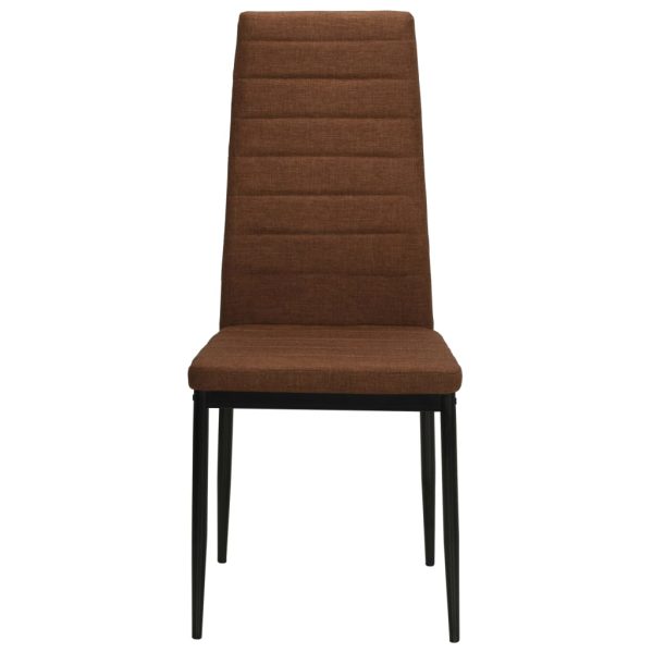 Cadeiras de jantar 2 pcs tecido castanho - Image 3