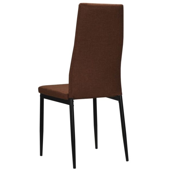 Cadeiras de jantar 2 pcs tecido castanho - Image 5