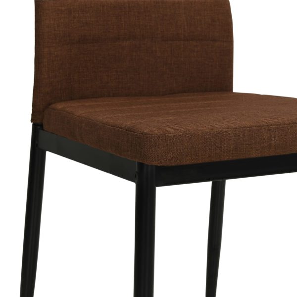 Cadeiras de jantar 2 pcs tecido castanho - Image 6