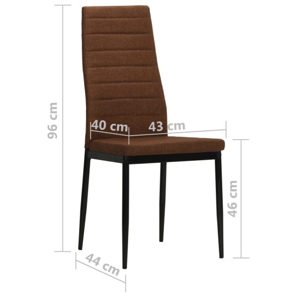 Cadeiras de jantar 2 pcs tecido castanho - Image 8