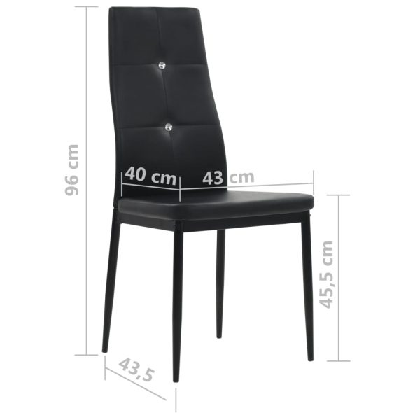 Cadeiras de jantar 2 pcs couro artificial preto - Image 9