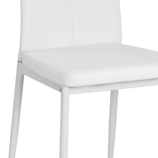 Cadeiras de jantar 2 pcs couro artificial branco - Image 6