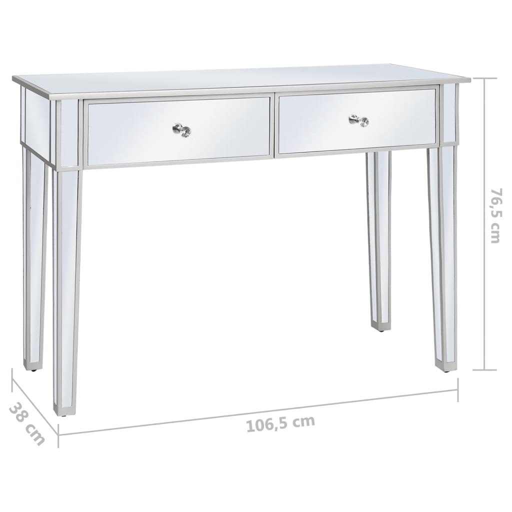 Mesa consola espelhada em MDF e vidro 106,5x38x76,5 cm - Image 8