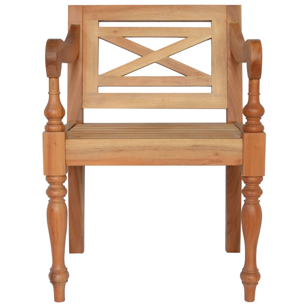 Cadeiras Batávia 2 pcs madeira de mogno maciço castanho-claro - Image 3