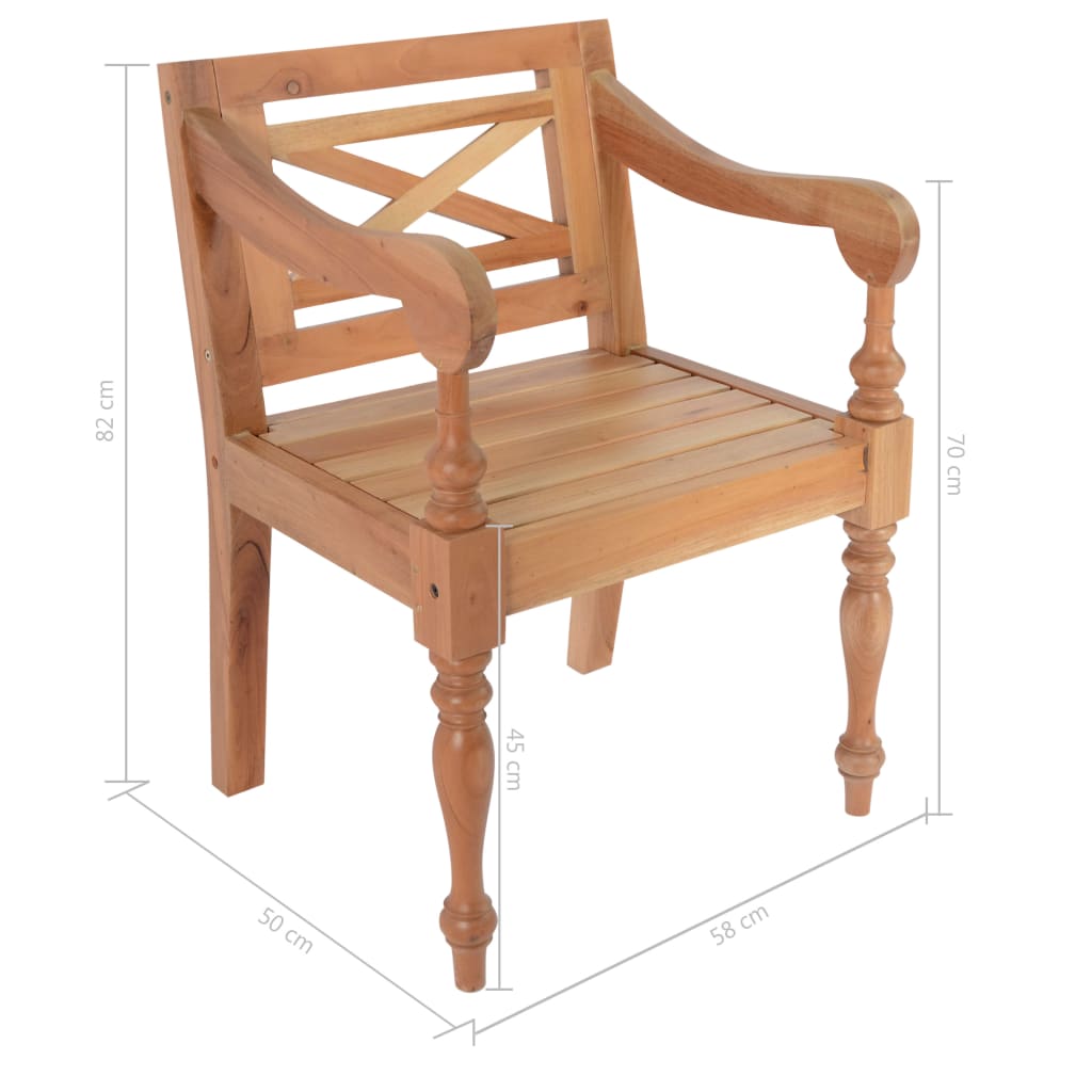 Cadeiras Batávia 2 pcs madeira de mogno maciço castanho-claro - Image 7