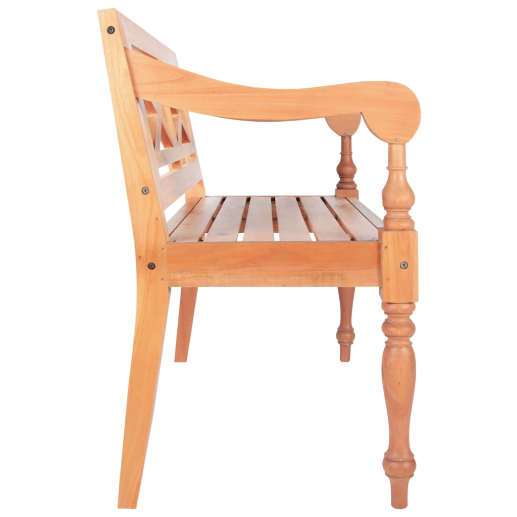 Banco Batávia 98 cm madeira maciça de mogno castanho claro - Image 3
