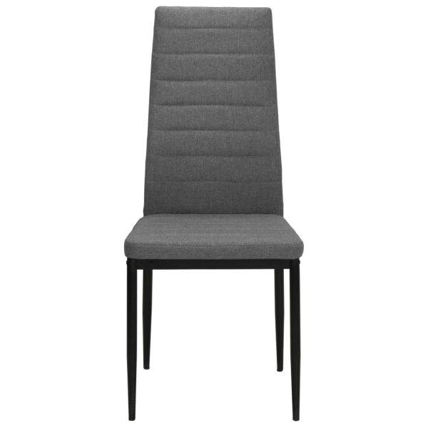 Cadeiras de jantar 6 pcs tecido cinzento-claro - Image 3