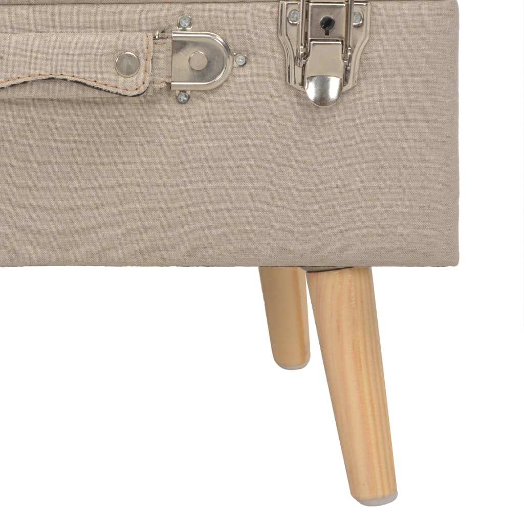 Banco de arrumação 40 cm tecido bege - Image 8