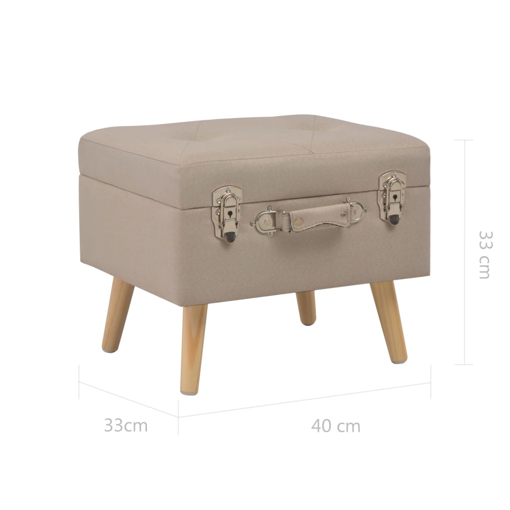 Banco de arrumação 40 cm tecido bege - Image 9