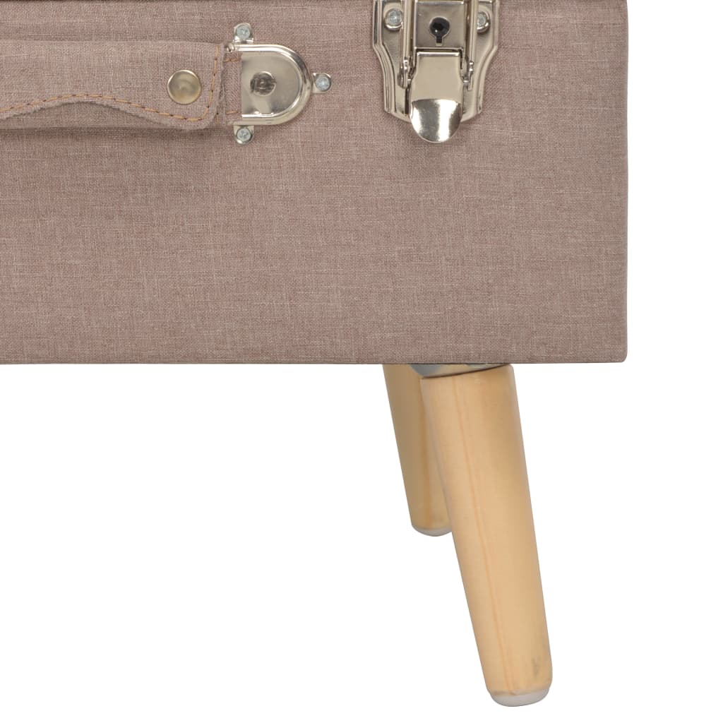 Banco de arrumação 40 cm tecido castanho - Image 8