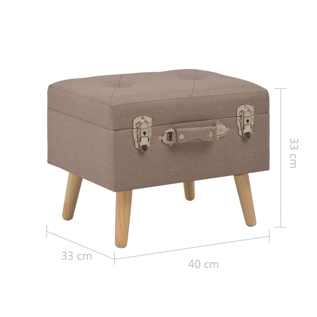 Banco de arrumação 40 cm tecido castanho - Image 9