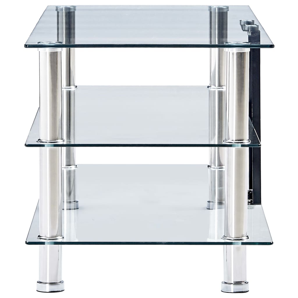 Suporte de TV 120x40x40 cm vidro temperado transparente - Image 3