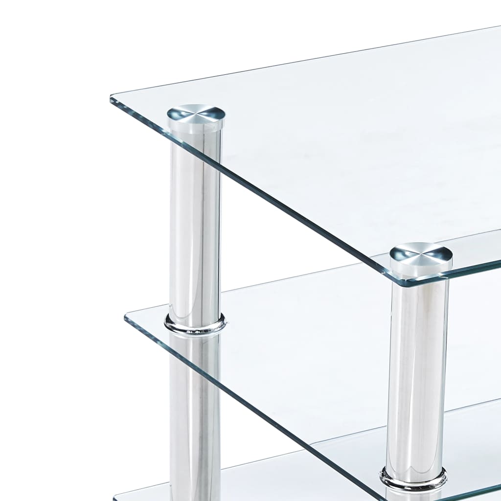 Suporte de TV 120x40x40 cm vidro temperado transparente - Image 5