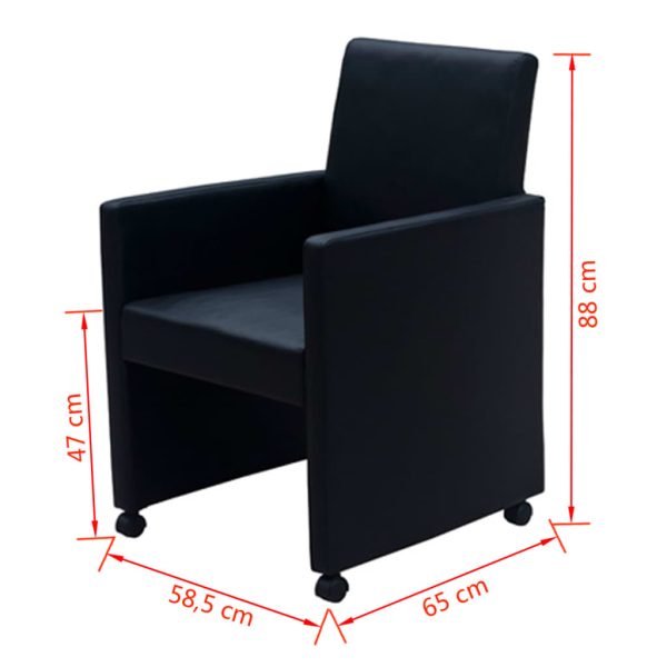 vidaXL Cadeiras de jantar 4 pcs couro artificial preto - Image 7