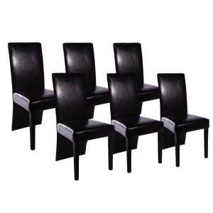 vidaXL Cadeiras de jantar 6 pcs couro artificial preto