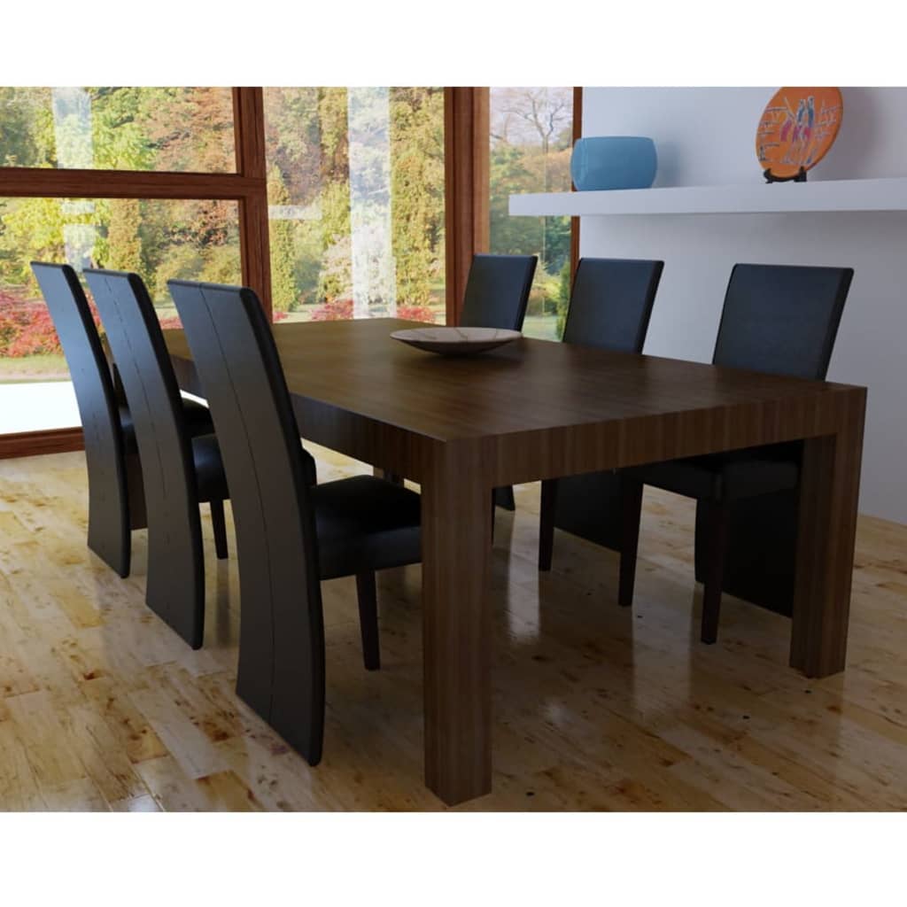 vidaXL Cadeiras de jantar 6 pcs couro artificial preto - Image 2