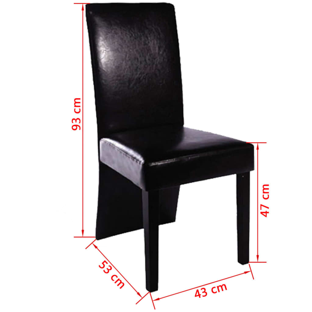 vidaXL Cadeiras de jantar 6 pcs couro artificial preto - Image 3