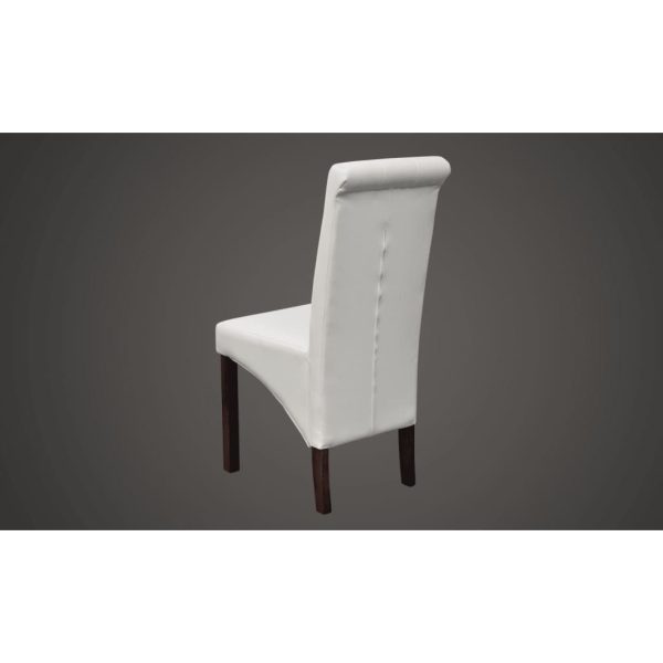 Cadeiras de jantar 4 pcs couro artificial branco - Image 4