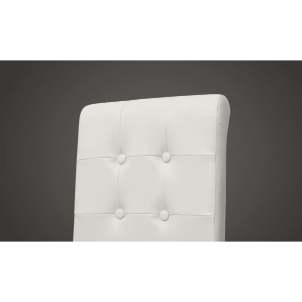 Cadeiras de jantar 4 pcs couro artificial branco - Image 5