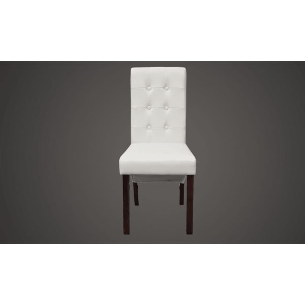 Cadeiras de jantar 4 pcs couro artificial branco - Image 7