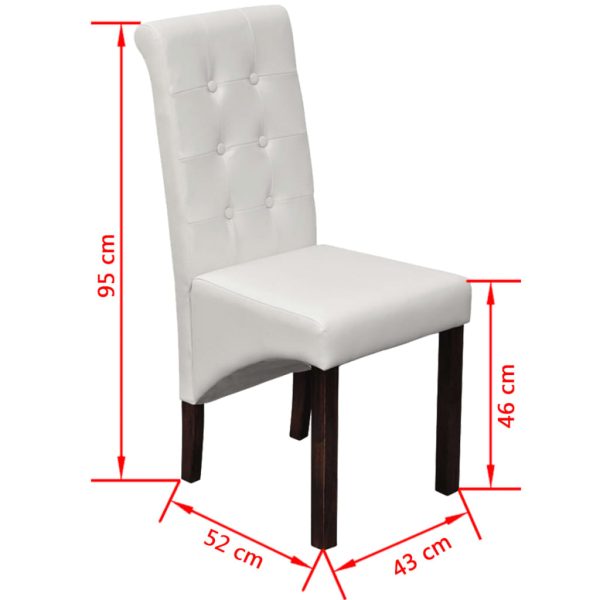 Cadeiras de jantar 4 pcs couro artificial branco - Image 8