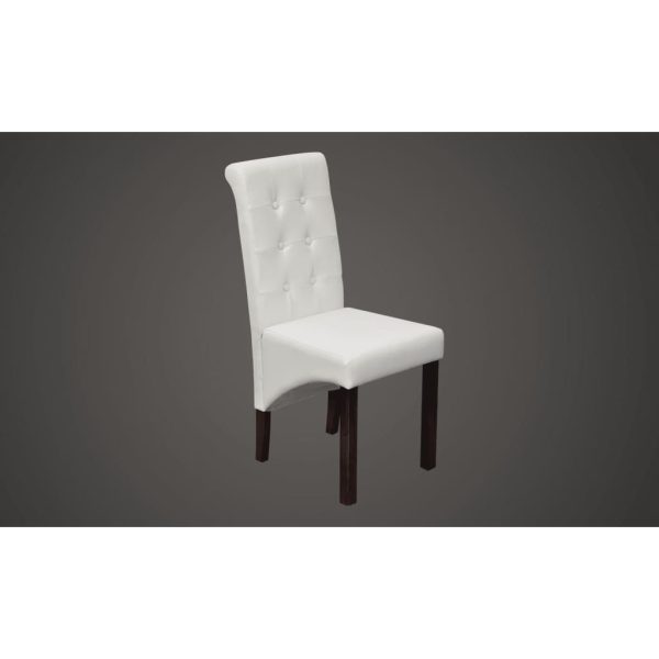 Cadeiras de jantar 6 pcs couro artificial branco - Image 3