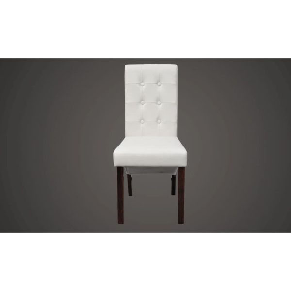 Cadeiras de jantar 6 pcs couro artificial branco - Image 7