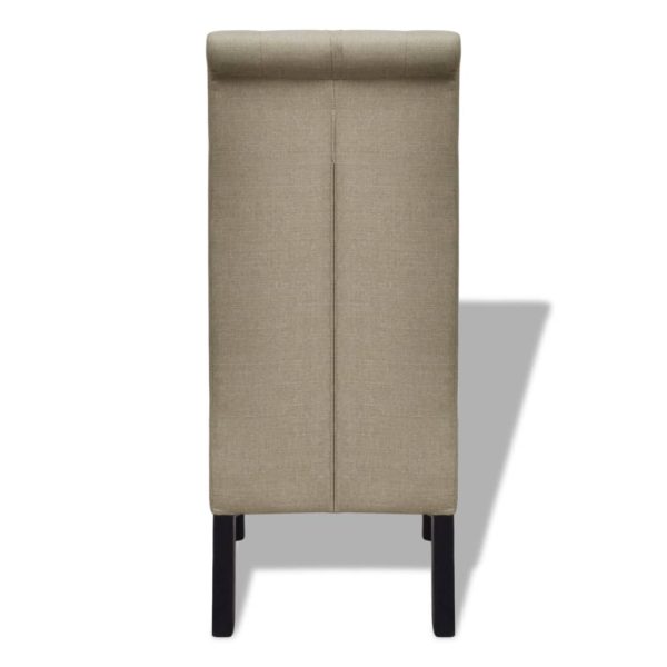 Cadeiras de jantar 2 pcs tecido bege - Image 6