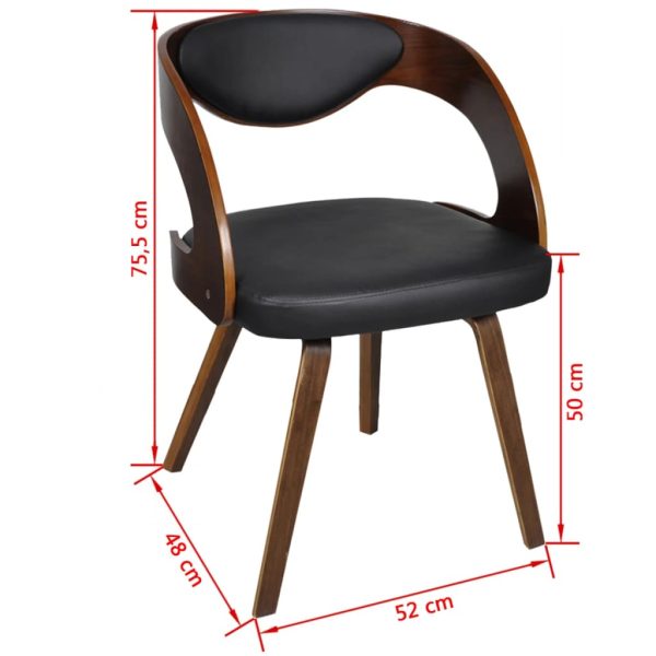 Cadeiras de jantar 2 pcs couro artificial castanho - Image 5