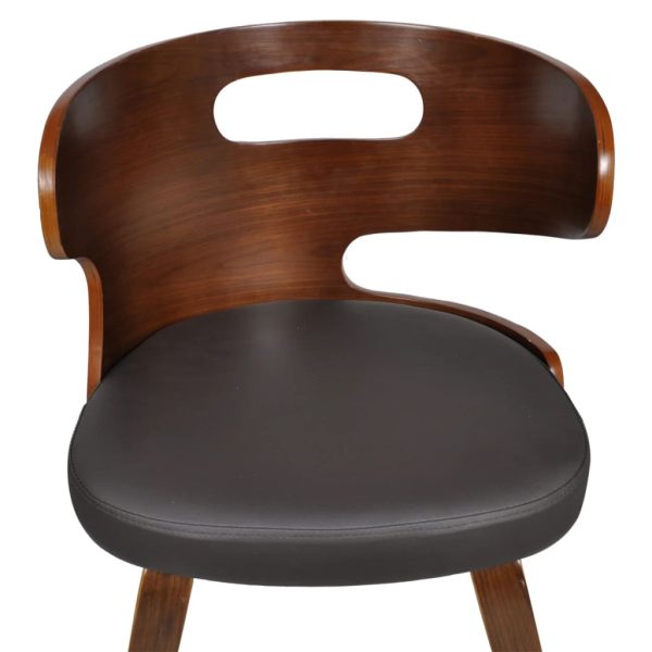 Cadeiras de jantar 2 pcs couro artificial castanho - Image 3