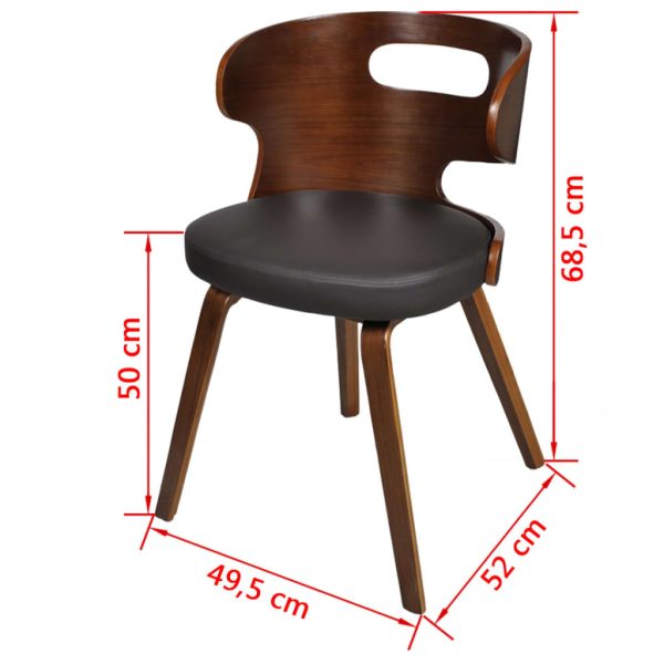 Cadeiras de jantar 2 pcs couro artificial castanho - Image 5