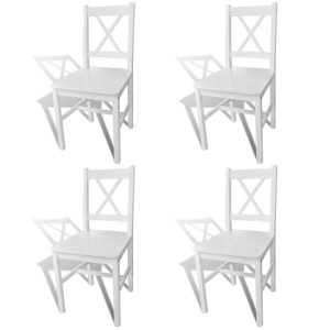 Cadeiras de jantar 4 pcs madeira de pinho branco